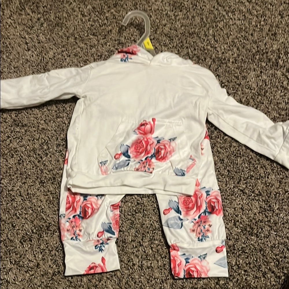 Floral Hoodie and Pants Set